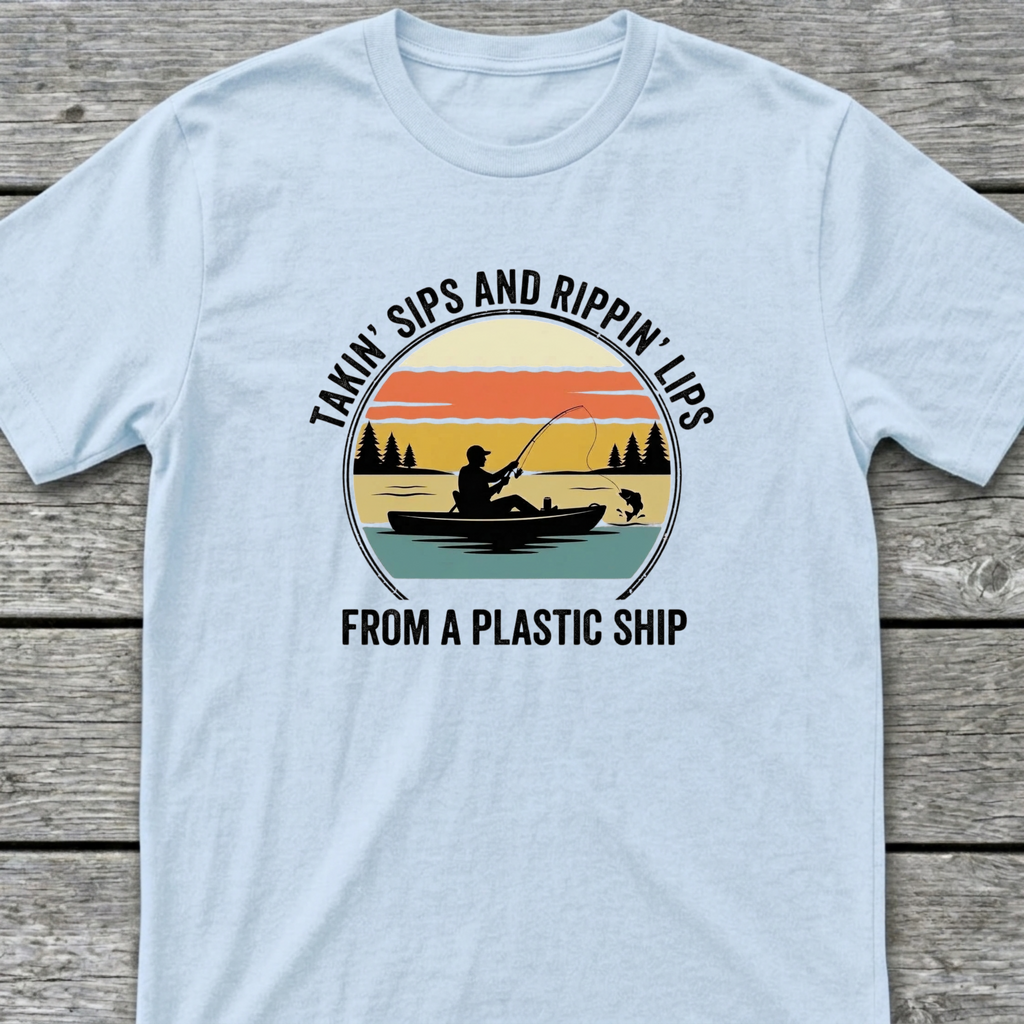 Plastic Ship T-Shirt Light Blue