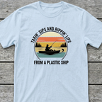 Plastic Ship T-Shirt Light Blue