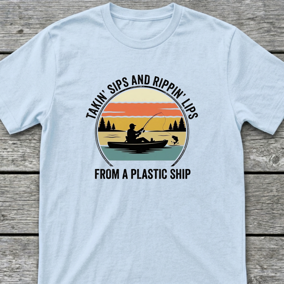 Plastic Ship T-Shirt Light Blue
