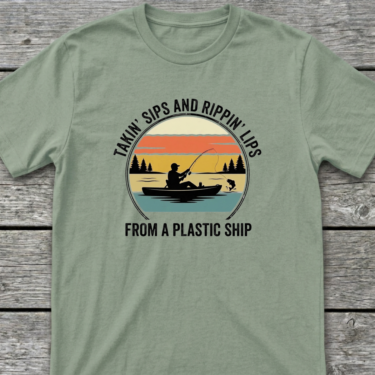 Plastic Ship T-Shirt Sage