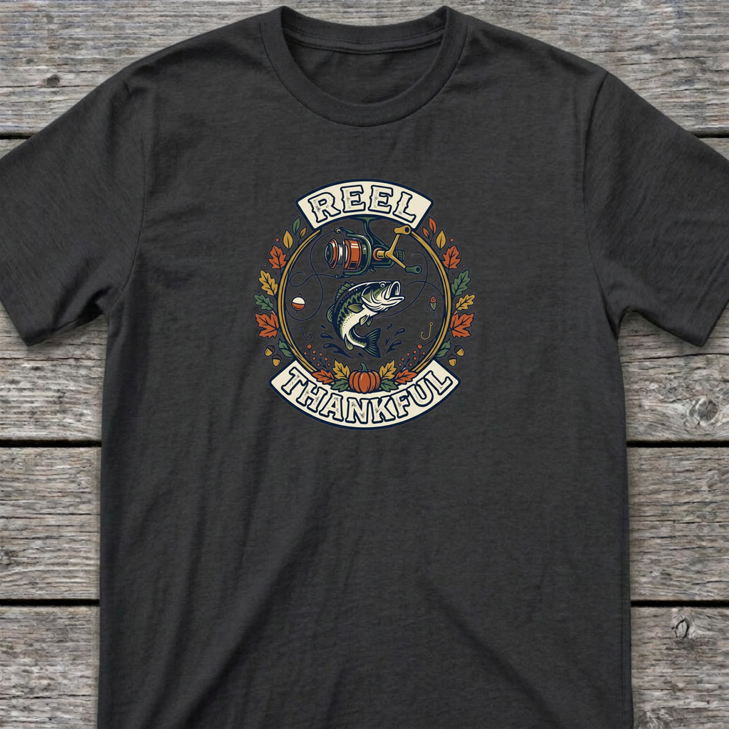 Reel Thankful T-Shirt Dark Heather