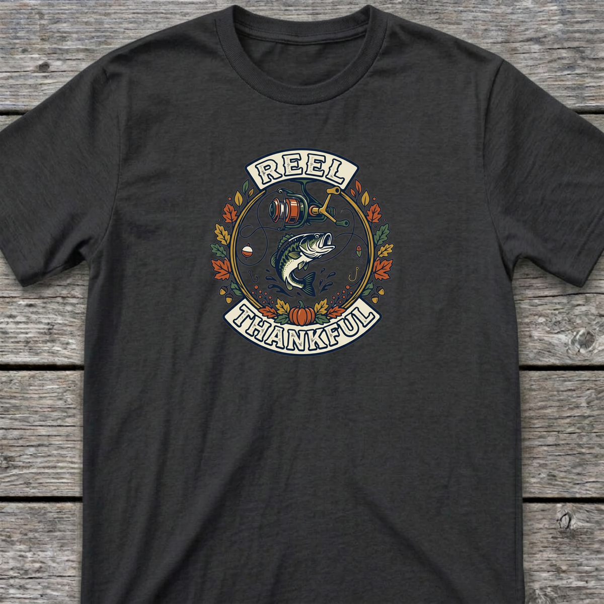 Reel Thankful T-Shirt Dark Heather