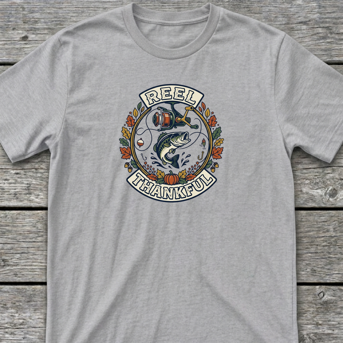 Reel Thankful T-Shirt Sport Grey